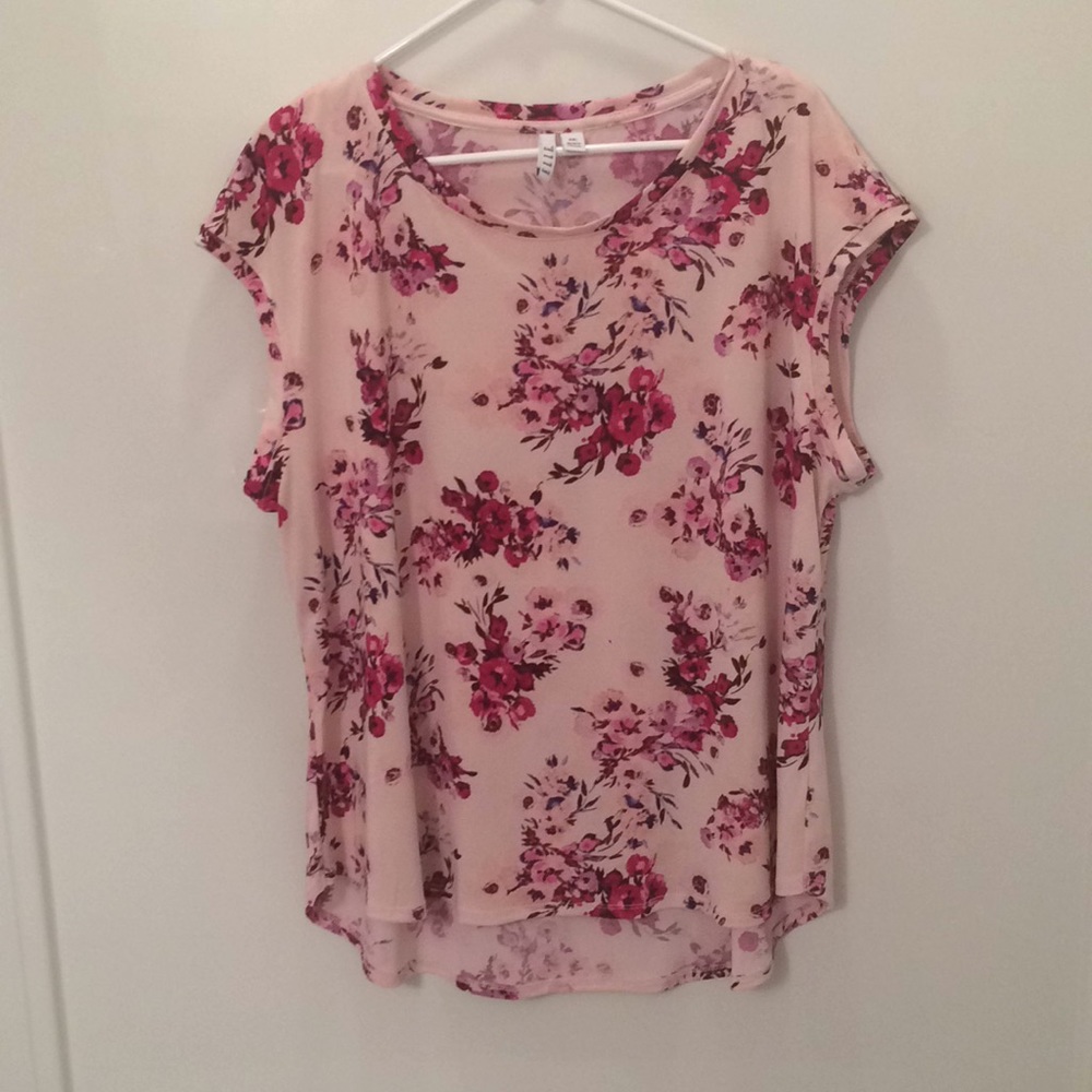 Elle XXL Pink Sleeveless Floral Top